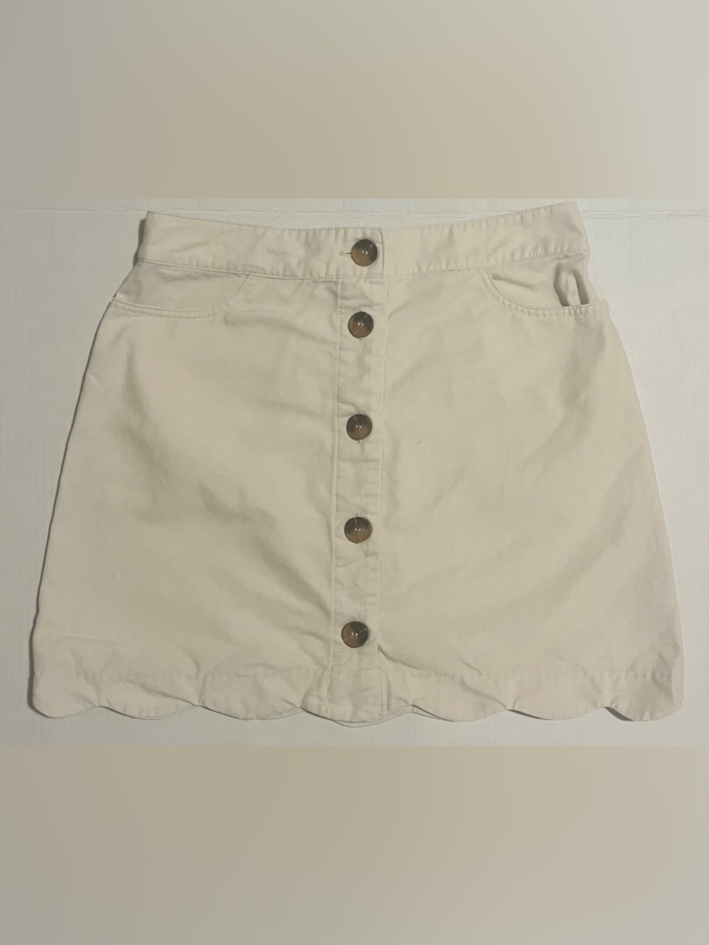 100% cotton cream mini skirt L
